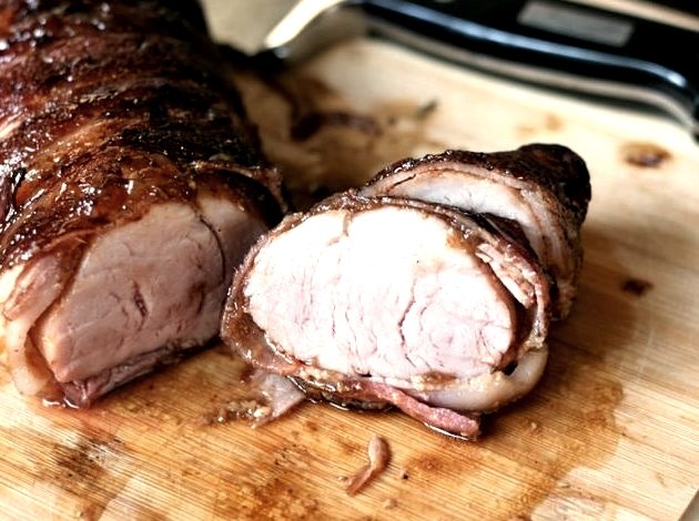 Bacon-Wrapped Pork Tenderloin with Balsamic and Fig
